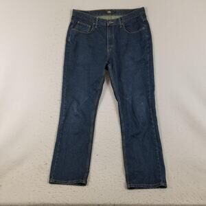 Berkley Jensen Jeans Mens 36x32 Blue Denim Straight Leg Five Pocket Zip Fly